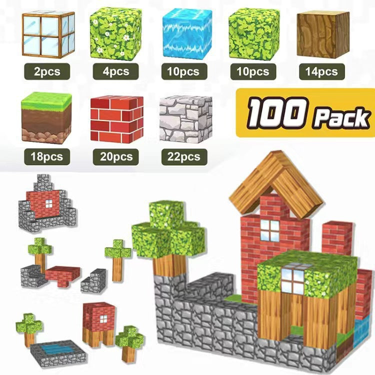 大人気！クラフトキューブ™ フォレスト｜マグネットブロック 75/100ピース